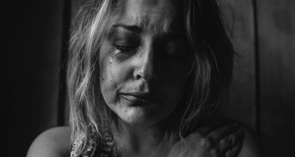 a crying woman